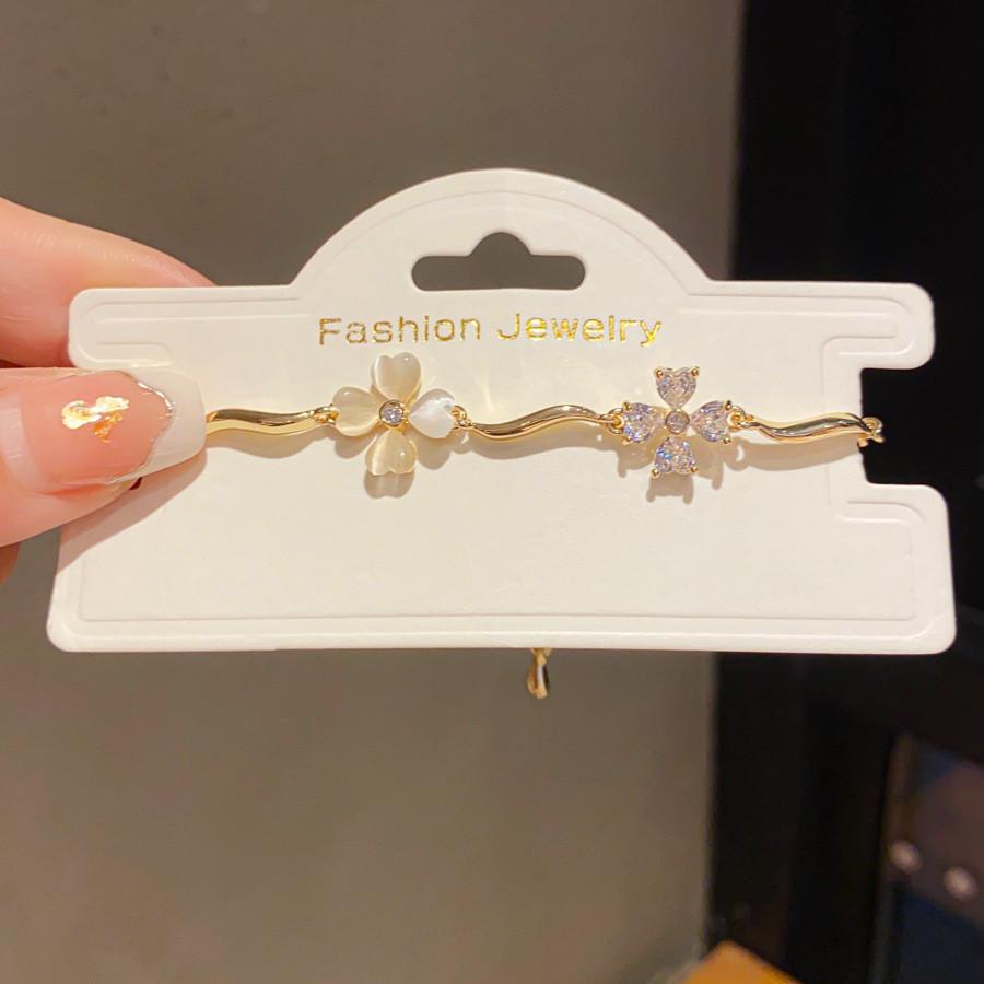 Браслет-подвеска Цветок из циркона для женщин, элегантный дизайн, с опцией подарка