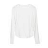 Soft Elastic Pullover Tops Women Long Sleeve Round Neck Slim Fit Base Shirt Solid Color Daily Wear Tops