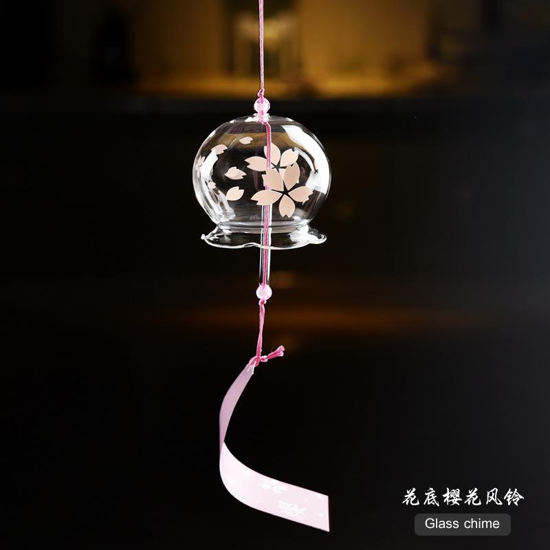 Japanese Style Cute Wind Chime Handmade Glass Painted Hanging Ornament Creative Gift for Girls