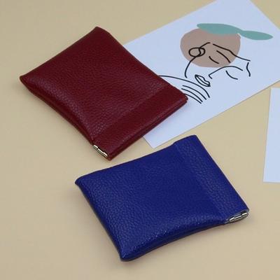 Cosmetic Bag Self-closing Compact Artificial Leather Easy Clean Versatile Lipsticks Holder Case for Trip