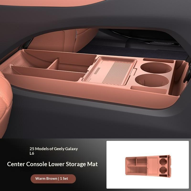 

Suitable for Geely Galaxy L6 Central Control Storage Box Armrest Box Lower Storage Box Car Supplies Storage Mat Accessories коричневый