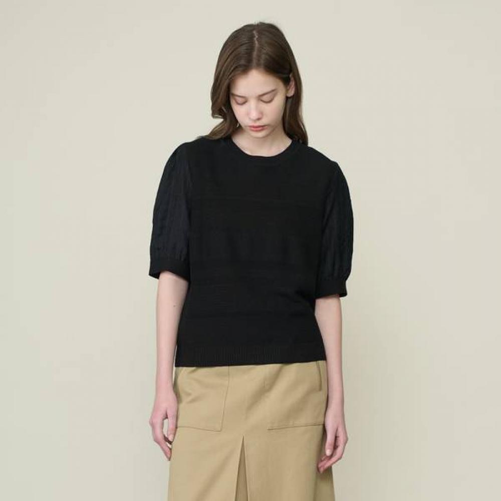 BCBG Women Puff Sleeve Blouse Knit Pullover B6m5k325