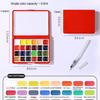 12/24 Colors Portable Travel Watercolor Palette With Waterbox Mini Paint Box Sketchbook Water Brush Student Outing Art Supplies