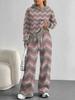 Square Splicing European, American Autumn and Winter Casual Long-sleeved Suit Women's Hooded Sweater Trousers Two-piece Set