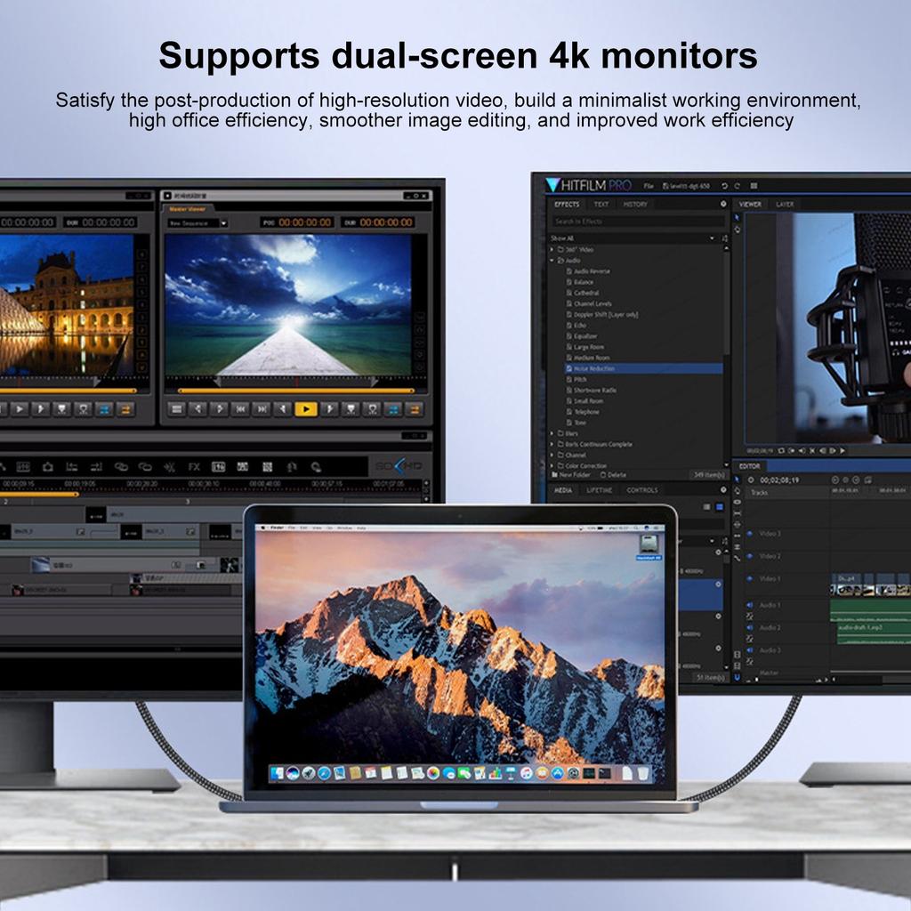 USB C Data Cable 20Gbps Fast Transmission Cord 100W PD Fast Charge 4K Video Output Nylon Braided Cord,0.5m