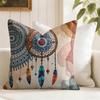 Bohemian style Cushion Cover Summer Linen Pillow Case Organic Fabric Cushion Cover DoubleSided Print Sofa Home Decor