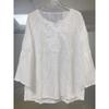 Autumn New Women's Loose V-neck Embroidered Flare Sleeve Lace Chiffon Blouse Elegant Commute Top