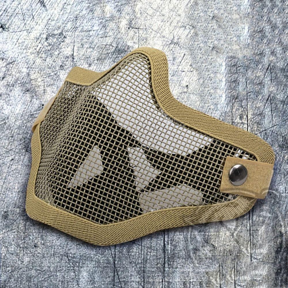 Protective Strike Half Face Wire Mask Adjustable Steel Mesh Mask Metal Face Mask  Riding Cycling