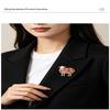 Fåre Mode Broche 4 Farver Rhinsten Blomstret Design Gedens År Mindesmærke Reversnål til Forretningsanledninger