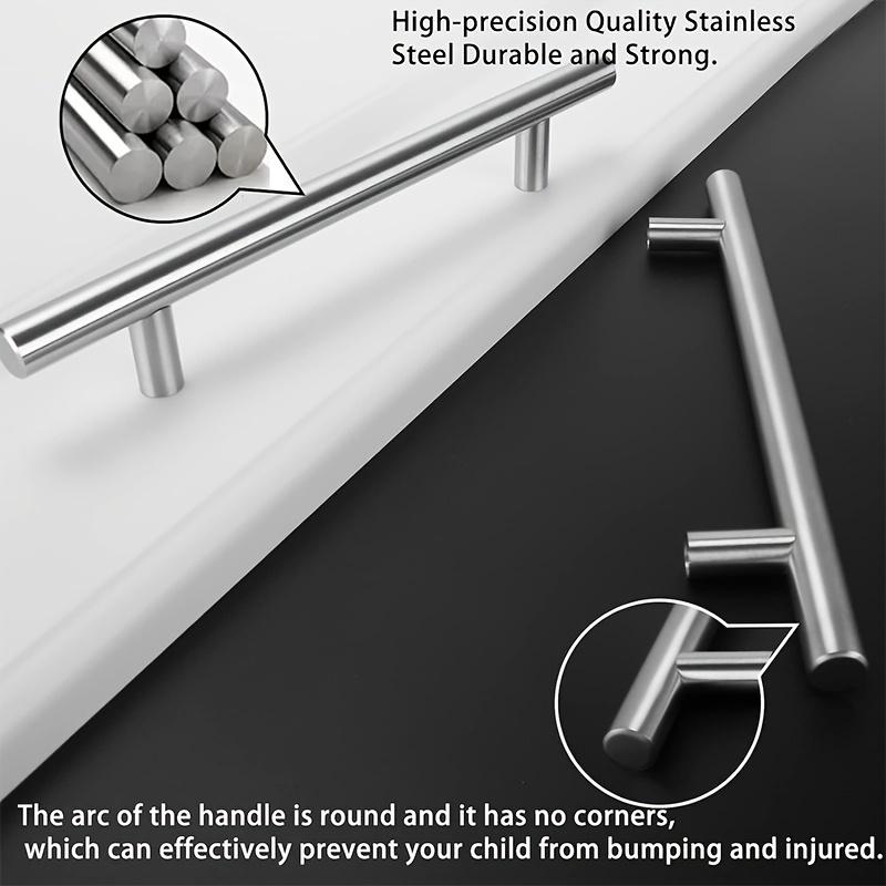 8pcs Stainless Steel Furniture Fittings, Cabinet Knobs & Drawer Pulls, Garage Door Handles for Cabinets/Dressers/Closets, with Screws