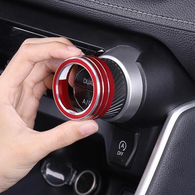 2Pcs Car AC Climate Control Knob Trim Button Cover for Toyota RAV4 2019 2020 2024 Auto Accessories Car AC Control Knob Cover