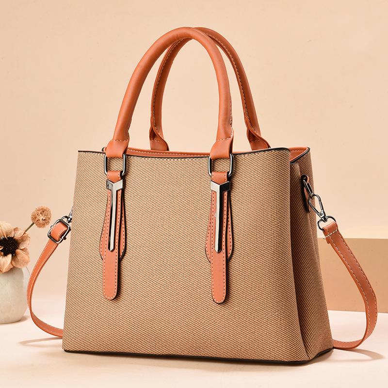 Large Capacity Sense Fashion Trend Women's Shoulder Bag Atmospheric Simple Contrasting Color Handbag Bag
