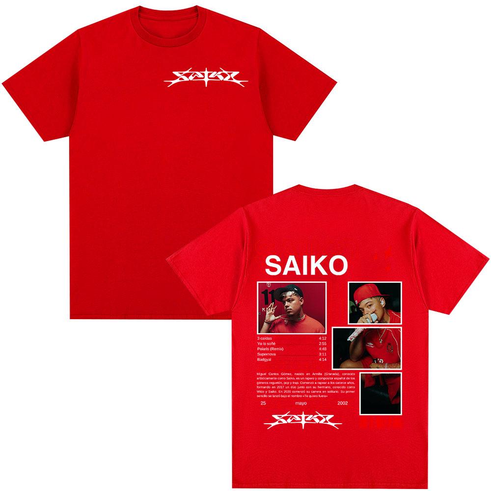 Rapper SAIKO SAKURA Album Merch Tee Shirt Men's Women Fashion Hip Hop T-shirt Casual 100% Cotton Short Sleeves Oversized T Shirt