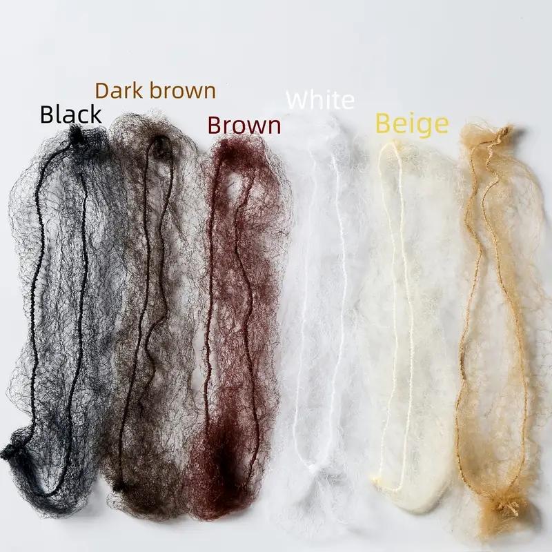 20pcs Extended Wear Nylon Hair Net for Bun Hair Hair Style Tool Black Beige Brown 5mm Hair Net for Wigs Mesh Hair Styling Hairnets