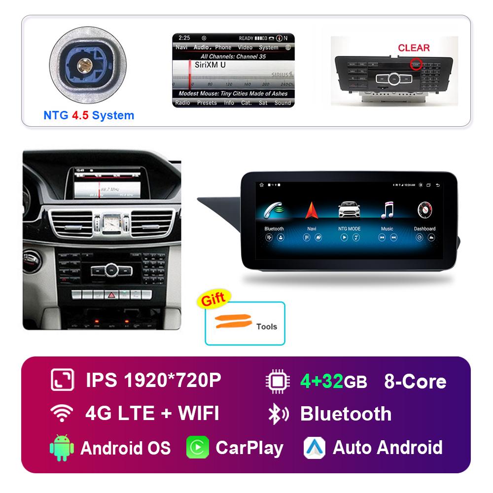 10.25 Inch for Mercedes Benz E Class W212 2009 - 2015 NTG 4.0 4.5 System Android Car Radio Multimedia Player GPS HD Touch Screen