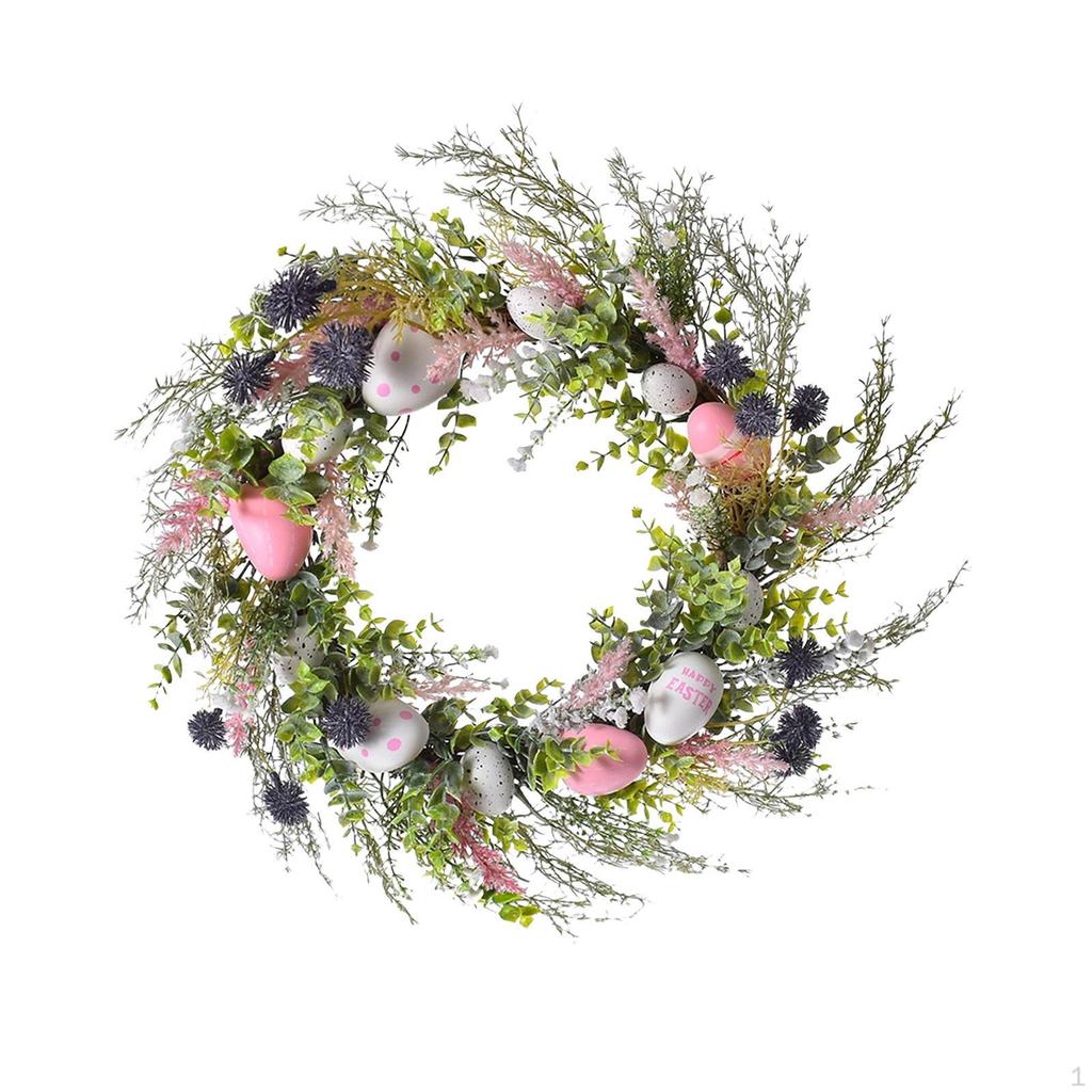 Artificial Easter Egg Wreath , Spring ,Silk Flower Garland for Front Door