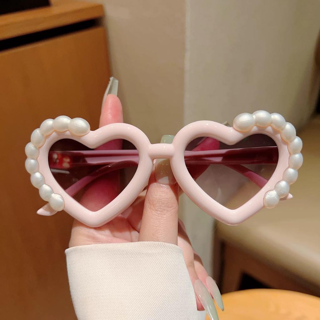 Cute Children's Sunglasses, Boys' and Girls' Sunglasses, Heart-shaped Sunshade Glasses, Decorative Glasses