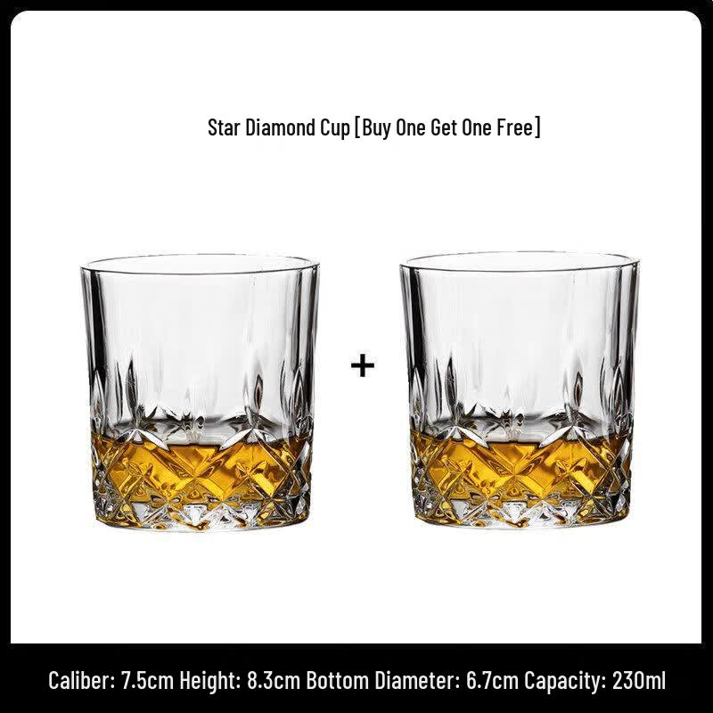 Elegant Starry Whiskey and Cocktail Glass