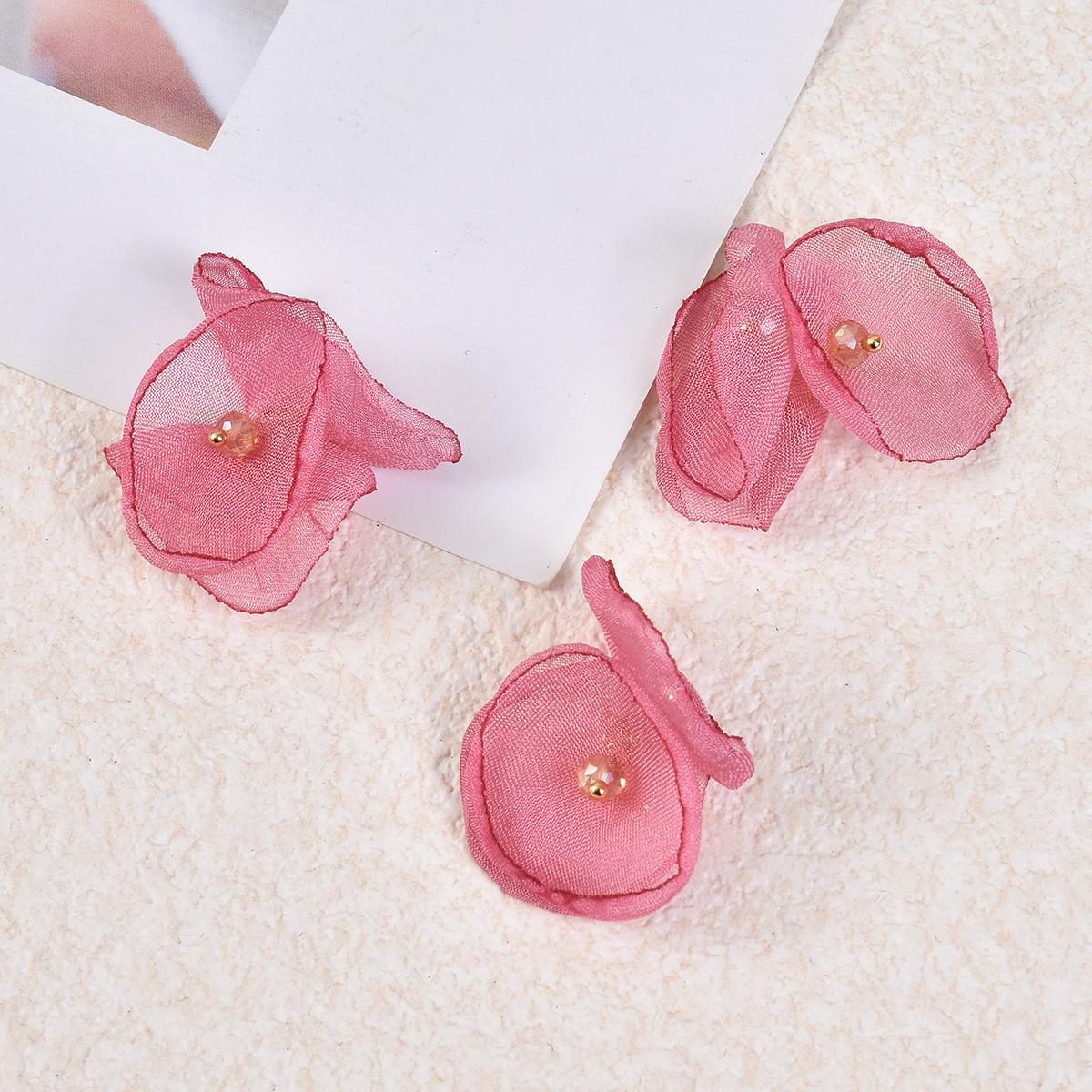 Korean Style Lightweight Mesh Flower Pendants Earrings - DIY Handmade Jewelry Accessories