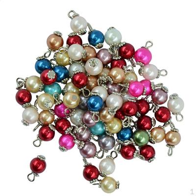 50 Pcs Colorful Glass Bead Pendants Jewelry Charms Beads for