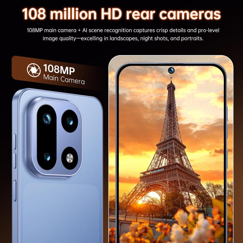 OP15 Mobile Phone: 16GB+1TB, 7.3-Inch Punch-Hole Display, Android, 5G