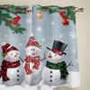 Christmas Tree Snowman Snowflake Window Curtains for Bedroom Luxury Kitchen Curtains Living Room Christmas Curtains