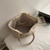 Fashi Korean Style Large Capacity Canvas Top Handle Bag Texture Simple Shoulder Bag for Women with Letter Print Storage Bags