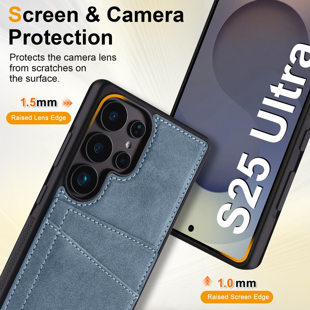Luxury Leather Case For Samsung Galaxy S25 Edge S24 S23 S22 S21 S20 FE Ultra A56 A36 A16 A55 A35 Business Wallet Card Flip Cover
