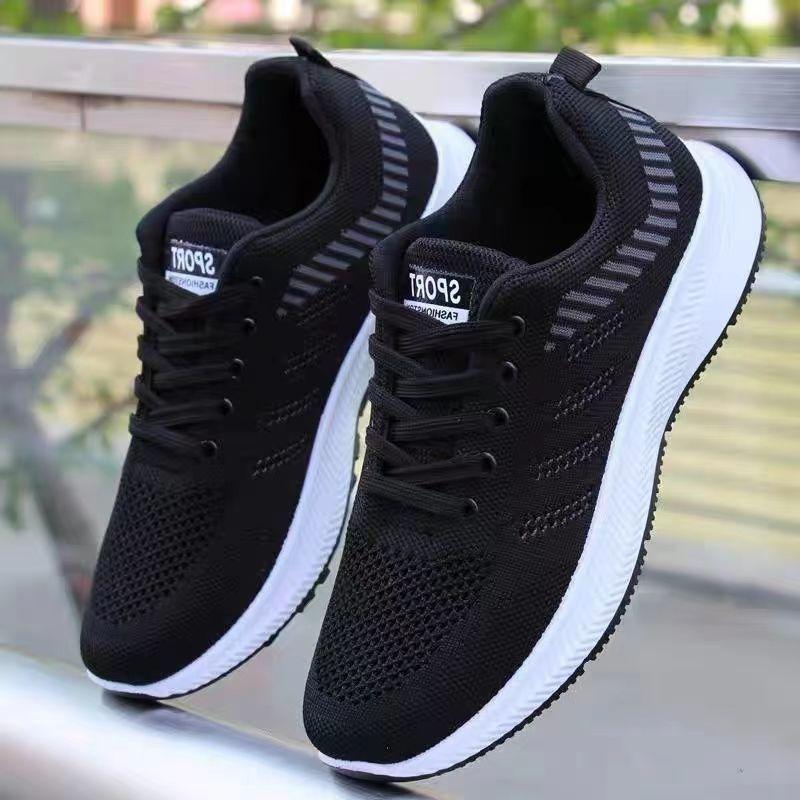 Men's shoes spring new soft-soled comfortable casual shoes fly-woven mesh breathable lightweight outdoor sports platform shoes