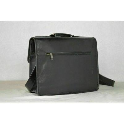 Black Goat Leather Vintage Handmade Premium Laptop Messenger Office Satchel Bag