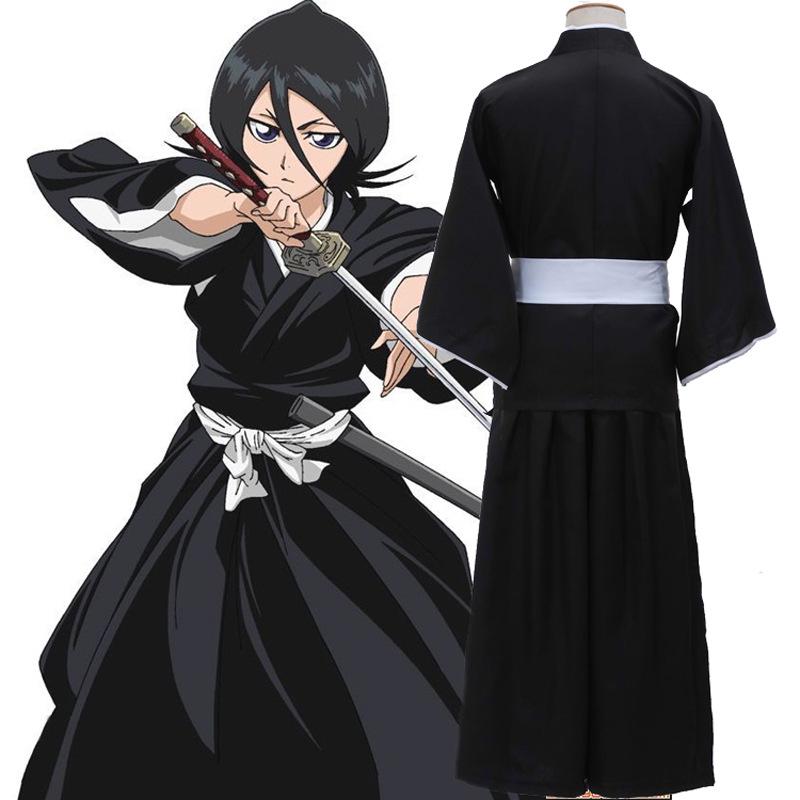 Halloween Grim Reaper/Bleach Rukia Anime Kimono Cosplay Costume for Women