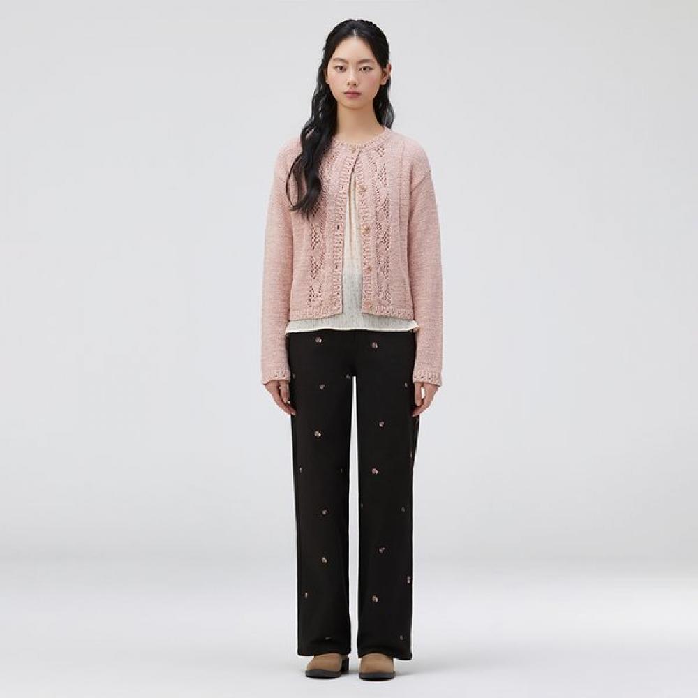 

Thursday Island Crochet Round Neck Cardigan T262mcd154w pink (PK)/S