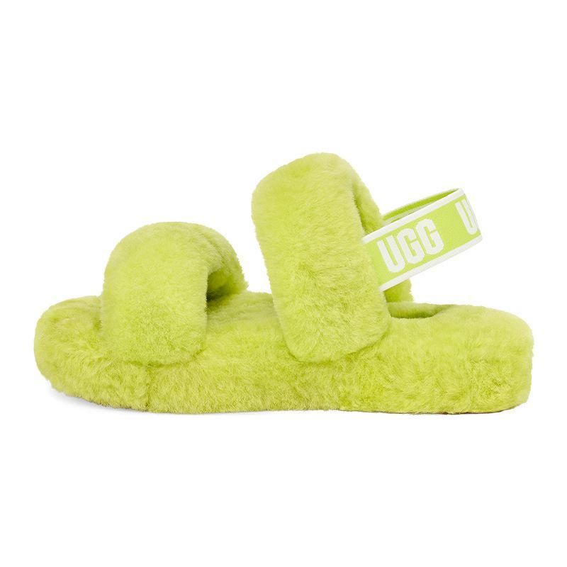 

UGG Oh Yeah Sheepskin Fashion Elastic Strap Slide Kids Slides Lime 1115752K-KLM 36