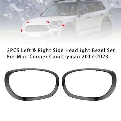2 SZT. Zestaw ramek reflektorów lewej i prawej strony dla Mini Cooper Countryman 2017-2023