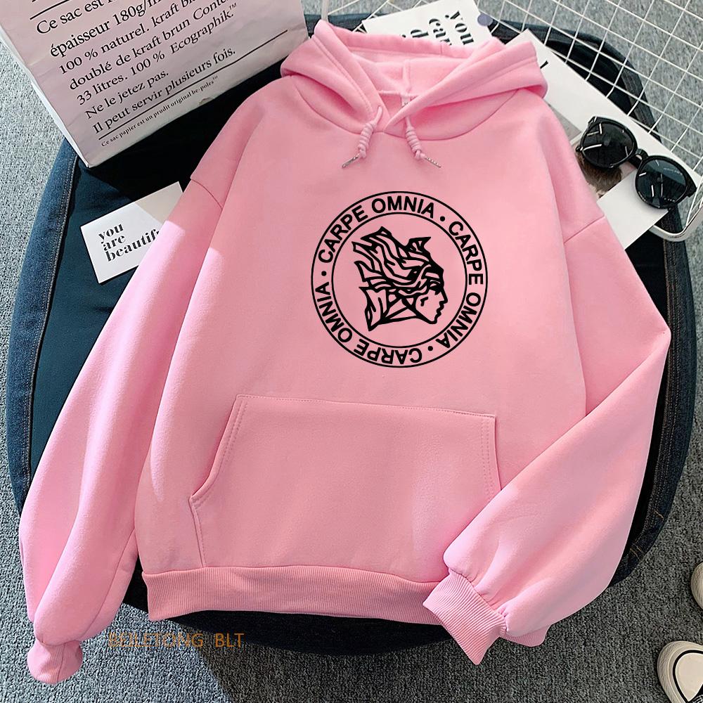 The Micah Parsonss Carpe Omnia Autumn Winter Women Hoodies Long Sleeve Sweatshirts Female Streetwear Harajuku Clothing Regualr
