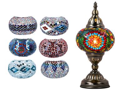 Table Lamp Nightstand Glass Lampshade Multicolor Mosaic Oriental Home