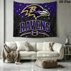 Baltimore Ravens Logo Wall Tapestry Aesthetic Wall Hanging Printed Fabric Blanket Decorative Tapestries for Bedroom Living Room Home Decor