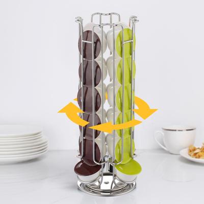 Coffee Capsule Holder Stand Rack for Nespresso Vertuoline 360 Degrees Rotatable Large Capacity