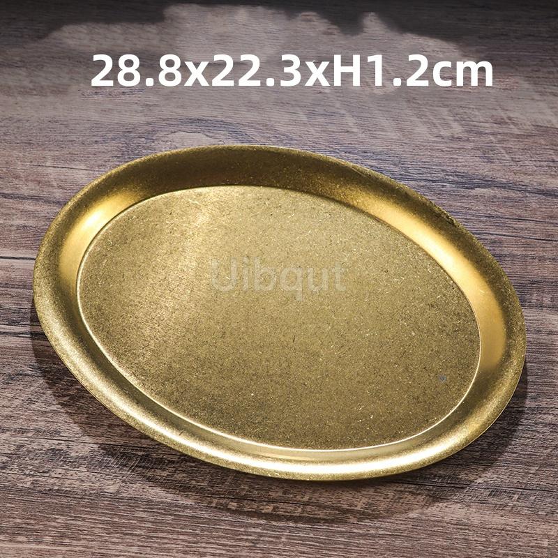 Retro old style classical stainless steel plate tableware snowflake gray style oval fish flat plate barbecue hot pot coffee tray