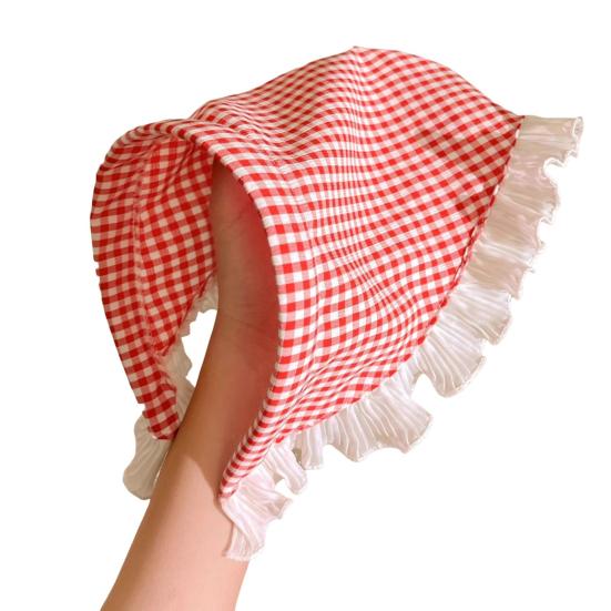 Dámská čelenka kostkovaný potisk Krajka prošívání Trojúhelníkový šátek Protiskluzová čelenka Pastorační styl vlasový kroužek Doplňky do vlasů