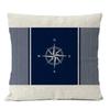 Home Decorative Navigation Blue Compass Anchor Pillow Cover Nautical Shell Fish Linen Pillow Case Mediterranean Cushion Cover