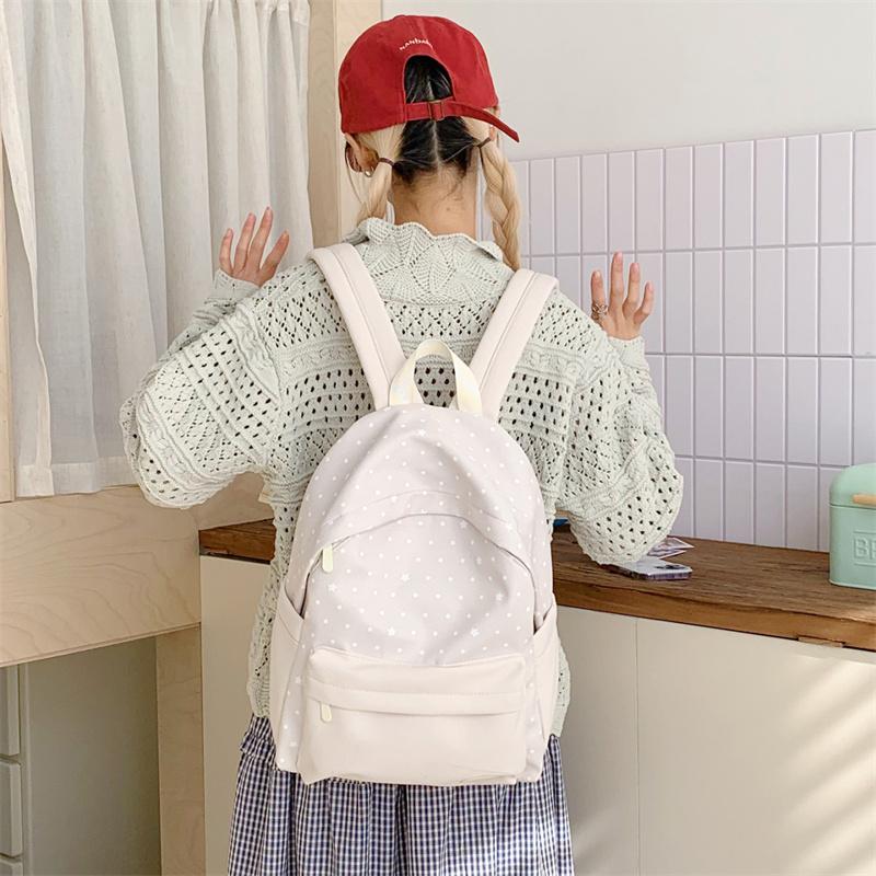 Point Print Schoolbag Women's Lightweight Backpack