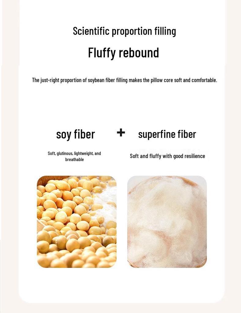 Breathable Soybean Fiber Neck Support Pillow for Comfortable Sleep