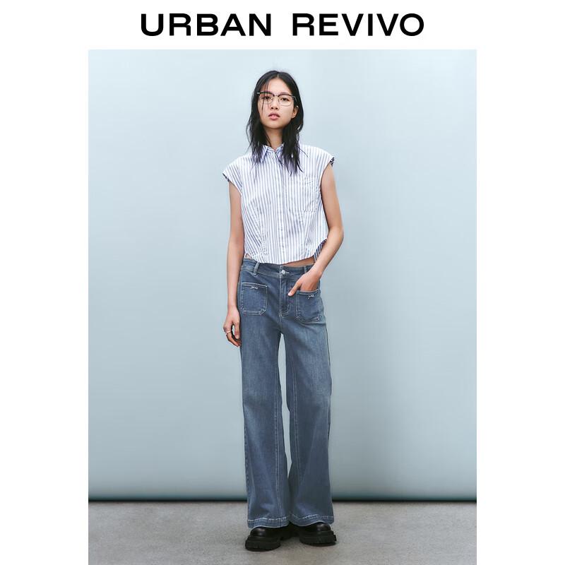UR 2025 Spring Retro Bow-knot Denim Jeans