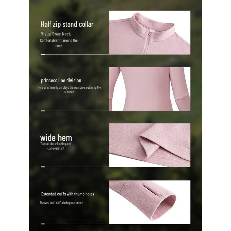 ANTA Women's Lightweight Slim-Fit Half-Zip Fleece Top