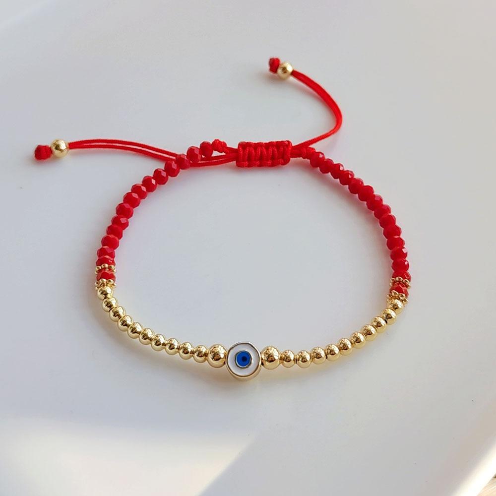 KKBEAD Evil Eye Bracelet Protection Jewelry for Women Lucky Red Thread Multilayer Bracelets Red Crystal Beaded Pulseras