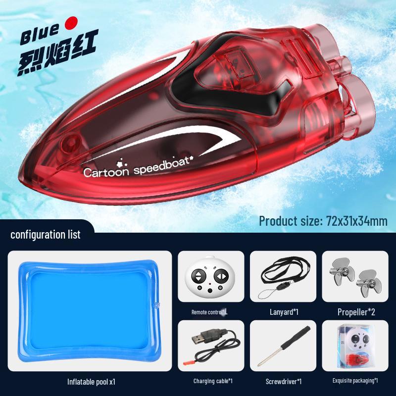 Cross-Border Mini Stunt Remote Control Boat with Lights: Waterproof Toy Submarine for Kids