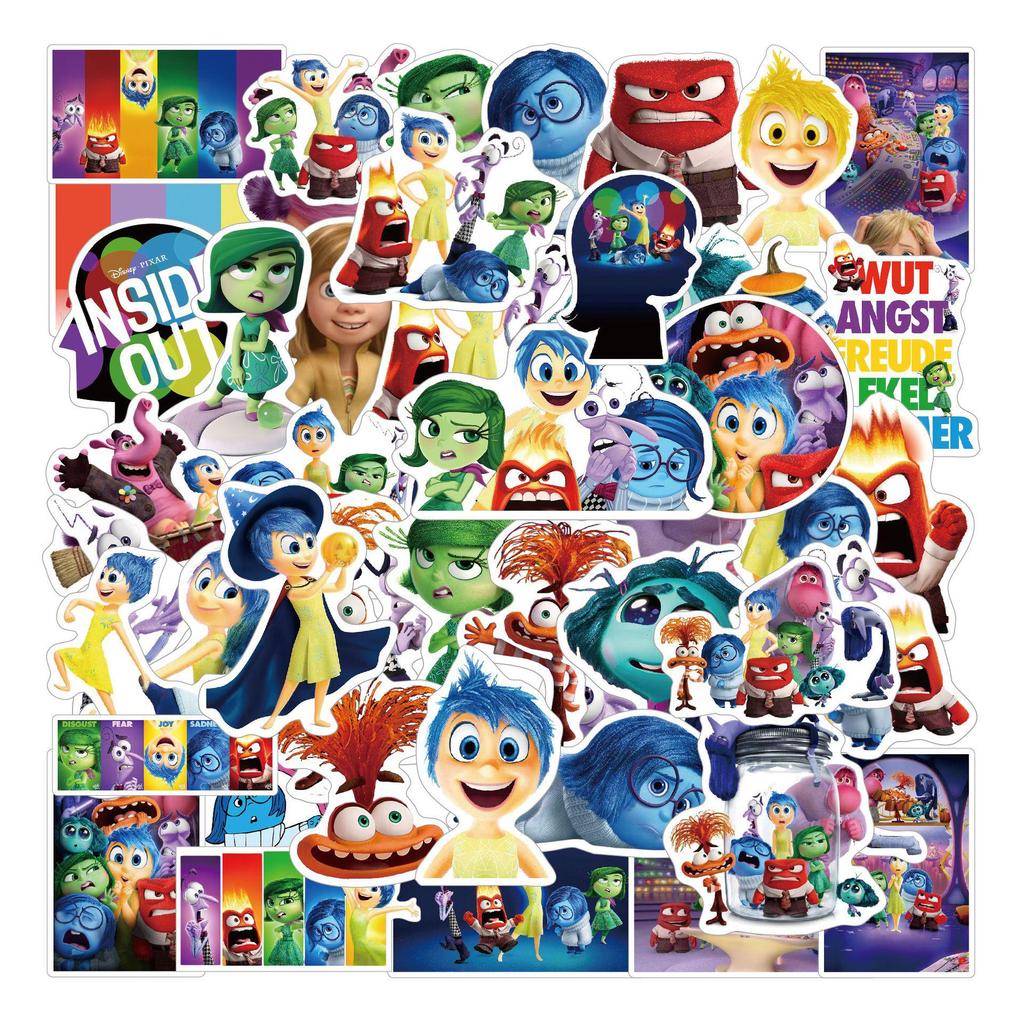 50 Inside Out Cartoon Stickers for Backpacks and Thermos Cups