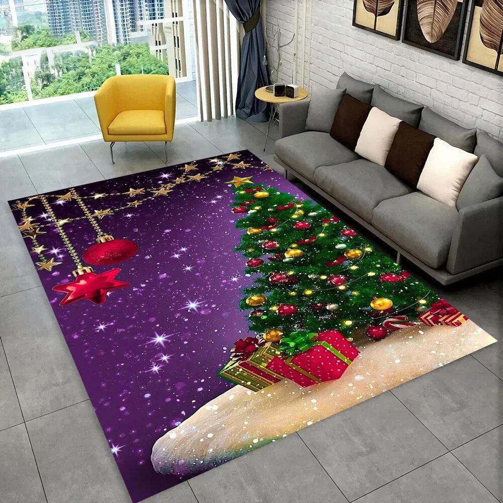 

Merry Christmas Tree Reindeer Theme Carpet Rug for Living Room Bedroom Large Area Doormat Christmas Decor Non-slip Floor Mat 40x60cm