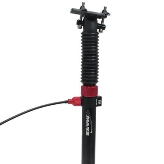 TMARS 419L Mechanical Drop Seatpost, 30.9x400mm (27.2mm w/adapter), Black, ST1445-30.9